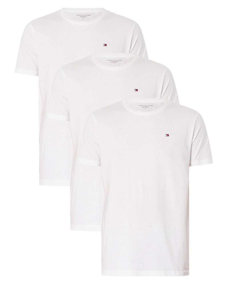 Tommy Hilfiger Cotton Crew Neck Tee 3 Pack Hvid Str. XL