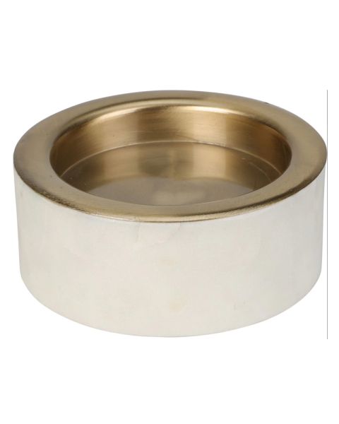 Excellent Houseware Marble Candle Holder White 10 x 4 cm