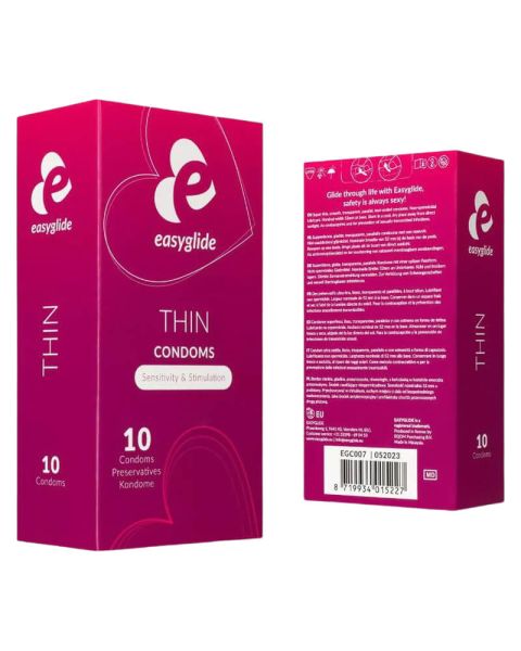 Easyglide Thin Condoms Sensitivity & Stimulation 10 pcs